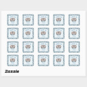 Sticker Carré Blue Little Cutie Pie Baby Boy Merci (Feuille)