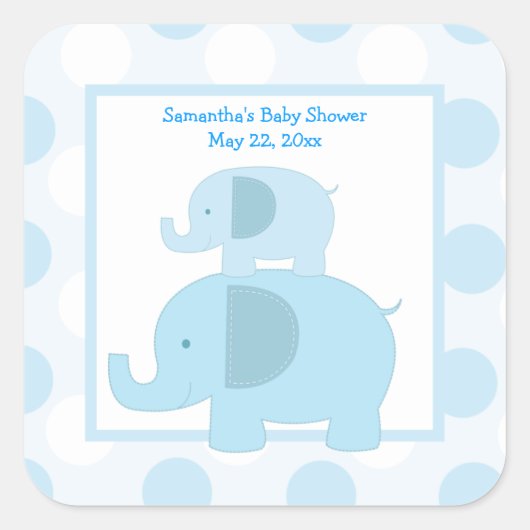 Sticker CARRÉ Blue Mod Elephants - Blue Mod Elepha (Devant)