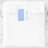 Sticker Carré Blue Modern Houndstooth avec nom (Sac)