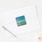 Sticker Carré Blue Ocean Summer Beach Waves (Enveloppe)