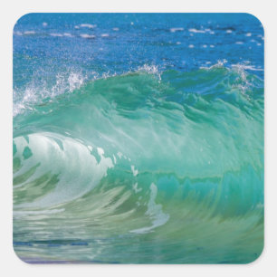 Sticker Carré Blue Ocean Summer Beach Waves