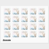 Sticker Carré Blue Pastel Bunny Pâques (Feuille)