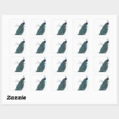 Sticker Carré Blue Peacock with beautiful tail feathers (Feuille)
