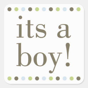 Sticker Carré Blue Polka Dot It a Boy