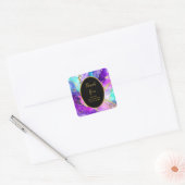 Sticker Carré Blue, Purple and Gold Ink Birthday Party (Enveloppe)