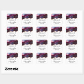 Sticker Carré Blue & Purple Space & Stars Moderne Agate Mariage (Feuille)