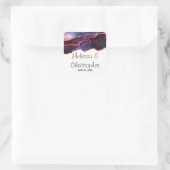 Sticker Carré Blue & Purple Space & Stars Moderne Agate Mariage (Sac)