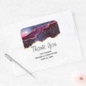 Sticker Carré Blue & Purple Space & Stars Moderne Agate Mariage (Enveloppe)