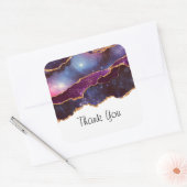 Sticker Carré Blue & Purple Space & Stars Moderne Agate Merci (Enveloppe)