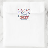 Sticker Carré Blue Red Confetti Graduation 2025 (Sac)