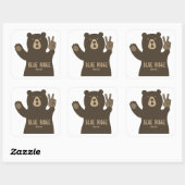 Sticker Carré Blue Ridge Mountains Peace Bear (Feuille)
