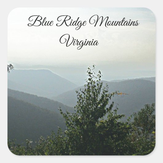 Sticker Carré Blue Ridge Mountains, Virginie (Devant)