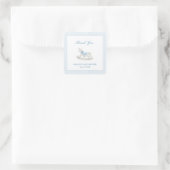 Sticker Carré Blue Rocse Boy Baby shower Merci Favor (Sac)