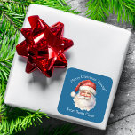 Sticker Carré Blue Santa Claus Custom Kids Christmas Cadeau<br><div class="desc">Customisez ces étiquettes de cadeaux nostalgiques du Père Noël bleu avec votre propre texte personnalisé avec votre nom d'enfant en écriture blanche. Ce magnifique dessin à l'ancienne de Père Noël,  casquette rouge et barbe blanche,  est l'autocollant idéal pour vos cadeaux d'enfants sous l'arbre le jour de Noël.</div>