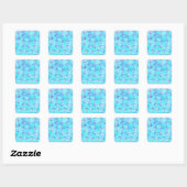 Sticker Carré Blue Sea Turtle Print (Feuille)