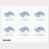 Sticker Carré Blue seashell (Feuille)