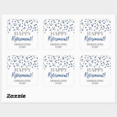 Sticker Carré Blue Silver Confetti joyeuse retraite (Feuille)