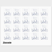 Sticker Carré Blue Simple Floral Dot Moderne (Feuille)