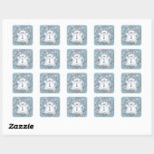 Sticker Carré Blue Snowman (Feuille)
