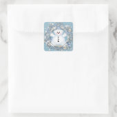 Sticker Carré Blue Snowman (Sac)