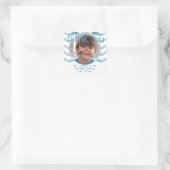 Sticker Carré Blue Wave Merci Birthday Boy Photo (Sac)