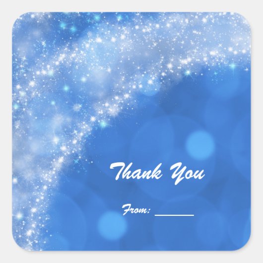 Sticker Carré Blue & White Sparkle Cendrillon N'importe quelle f (Devant)