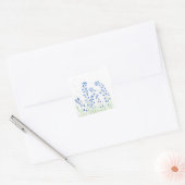 Sticker Carré Bluebells fleurs bleues verdure botanique  (Enveloppe)