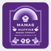 Sticker Carré Blueberry Muffin Baker (Devant)