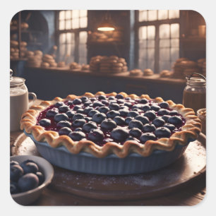 Sticker Carré Blueberry Pie