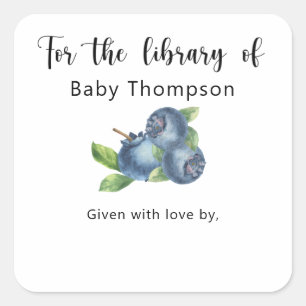 Sticker Carré Blueberry - pour la bibliothèque de