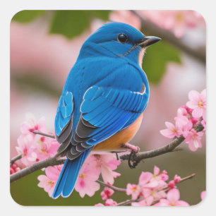 Sticker Carré Bluebird de printemps