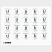 Sticker Carré Bluebonnets Mariée et chambre Rustique Mariage mod (Feuille)