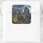 Sticker Carré Bluetick Coonhound Halloween Éffrayant (Sac)