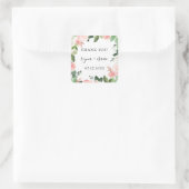 Sticker Carré Blush Garden Floral Frame Mariage Favoriser (Sac)