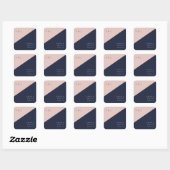 Sticker Carré Blush Navy Mariage moderne (Feuille)