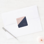 Sticker Carré Blush Navy Mariage moderne (Enveloppe)