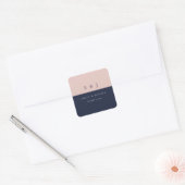 Sticker Carré Blush Navy Mariage moderne (Enveloppe)