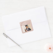 Sticker Carré Blush pink photo She did it Graduation Party (Enveloppe)