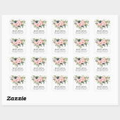 Sticker Carré Blush Roses & Peonies Floral Adresse de retour (Feuille)