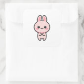 Sticker Carré Blushing Bunny – Cute Kawaii Illustration (Sac)