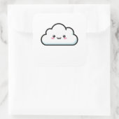 Sticker Carré Blushing Cloud – Cute Kawaii Illustration (Sac)