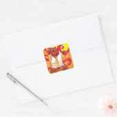 Sticker Carré BM Bar Bat mitzvah Hippie Tallit Ours (Enveloppe)