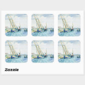 Sticker Carré Boats near Venice (Feuille)