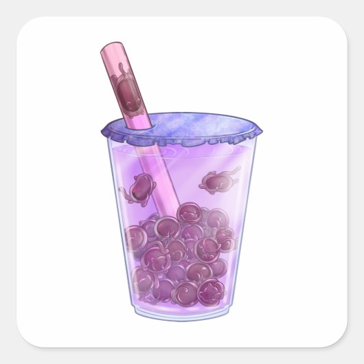 Sticker Carré Boba Cats (Devant)