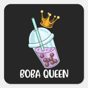 Sticker Carré Boba Tea Cadeau Filles Bubble Tea Cadeau Femmes Bo