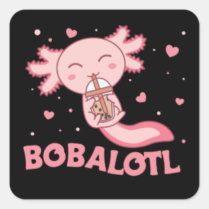 Sticker Carré Bobalotl Axolotl Amateurs de doux animaux Bubble T