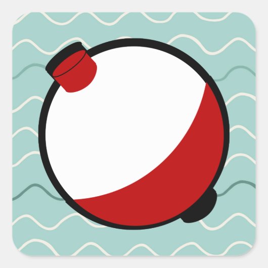Sticker Carré Bobber et Wavy Water (Devant)