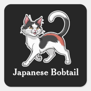 Sticker Carré Bobtail japonais