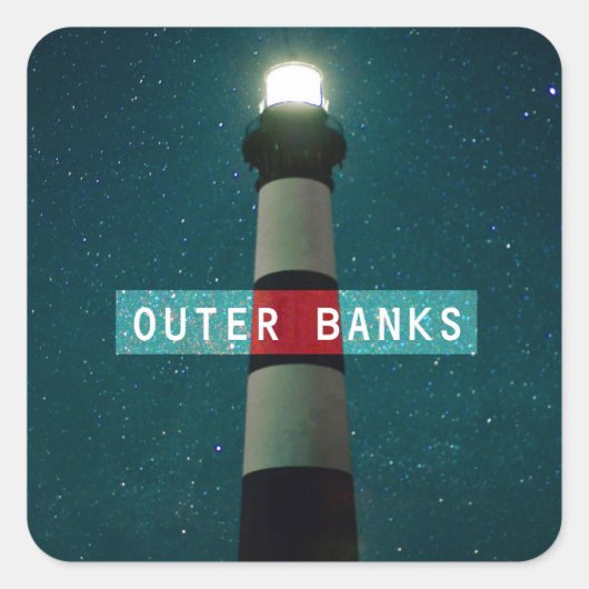 Sticker Carré Bodie Island Light. (Devant)