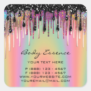 Sticker Carré Body Soap Balm Cosmetic Shop Holograph DriRose